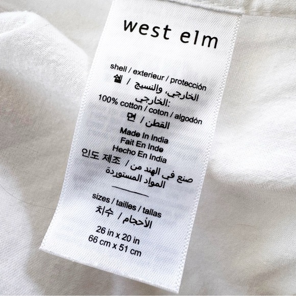 West Elm Organic Cotton Modern Geo Full Size Pillow Shams White - Picture 7 of 8